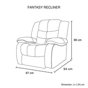 Fantasy Recliner Pu Leather 1R Black V43-REC-FAN1RBL