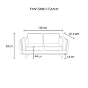 2 Seater Sofa Teal Fabric Lounge Set for Living Room Couch with Wooden Frame -