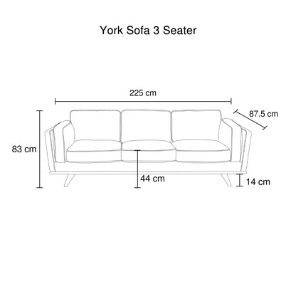 3 Seater Sofa Beige Fabric Modern Lounge Set for Living Room Couch with Wooden Frame V43-SOF-YOKBG3S