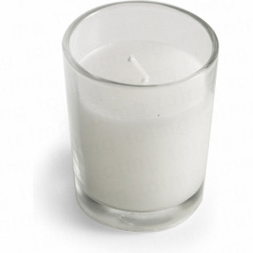10 White Wax Clear Glass Holder Votive Candle - Wedding Event Centrepiece Table Decoration V382-CLEAR-GLASS-WHITE-WAX