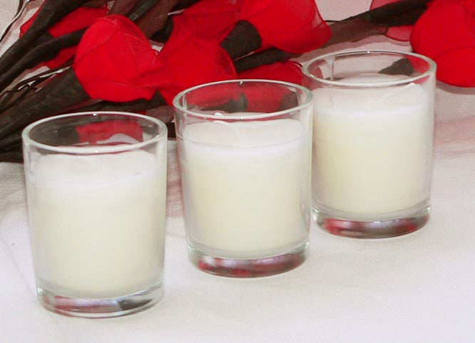 10 White Wax Clear Glass Holder Votive Candle - Wedding Event Centrepiece Table Decoration V382-CLEAR-GLASS-WHITE-WAX