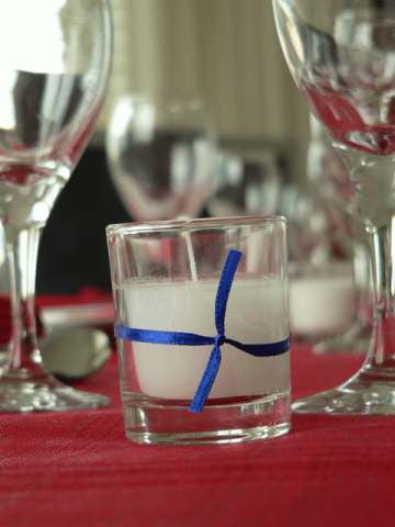 10 White Wax Clear Glass Holder Votive Candle - Wedding Event Centrepiece Table Decoration V382-CLEAR-GLASS-WHITE-WAX