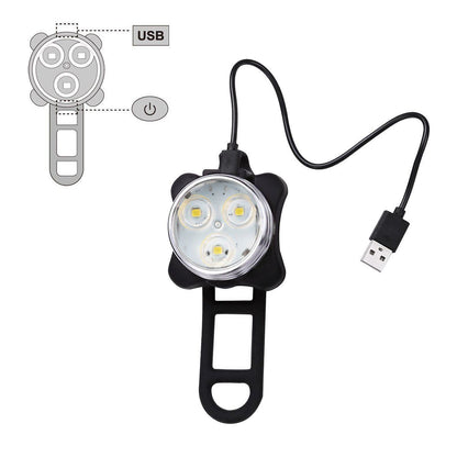 Waterproof Bicycle Bike Lights Front Rear Tail Light Lamp USB Rechargeable IPX4 V94-CBMSW+CBMSR