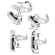 Set USB Rechargeable LED Bike Front Light headlight lamp Bar rear Tail Wide Beam V94-CBTLX2