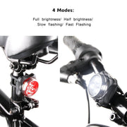 Waterproof Bicycle Bike Lights Front Rear Tail Light Lamp USB Rechargeable IPX4 V94-CBMSW+CBMSR