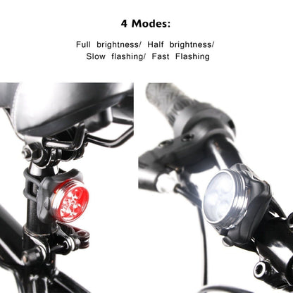 Waterproof Bicycle Bike Lights Front Rear Tail Light Lamp USB Rechargeable IPX4 V94-CBMSW+CBMSR