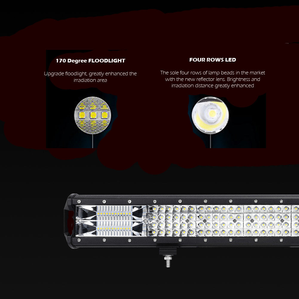 28 inch Philips LED Light Bar Quad Row Combo Beam 4x4 Work Driving Lamp 4wd V94-4X4-LB3M-L28HS