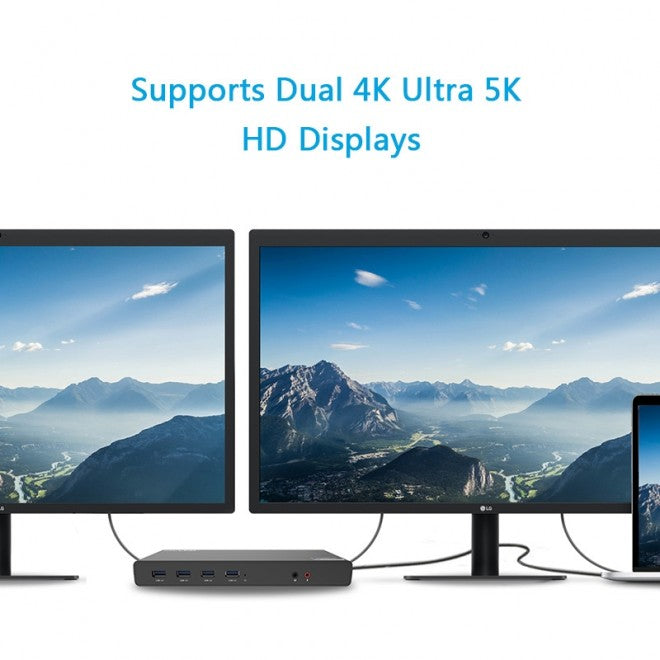Wavlink USB-C Ultra 5K Laptop Docking Station with 6x USB3.0, 4K Dual Video Outputs, Gigabit Ethernet, Audio V28-USBWINWSUG69DK1
