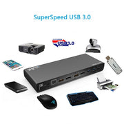 Wavlink USB-C Ultra 5K Laptop Docking Station with 6x USB3.0, 4K Dual Video Outputs, Gigabit Ethernet, Audio V28-USBWINWSUG69DK1